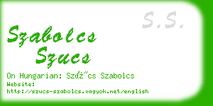 szabolcs szucs business card